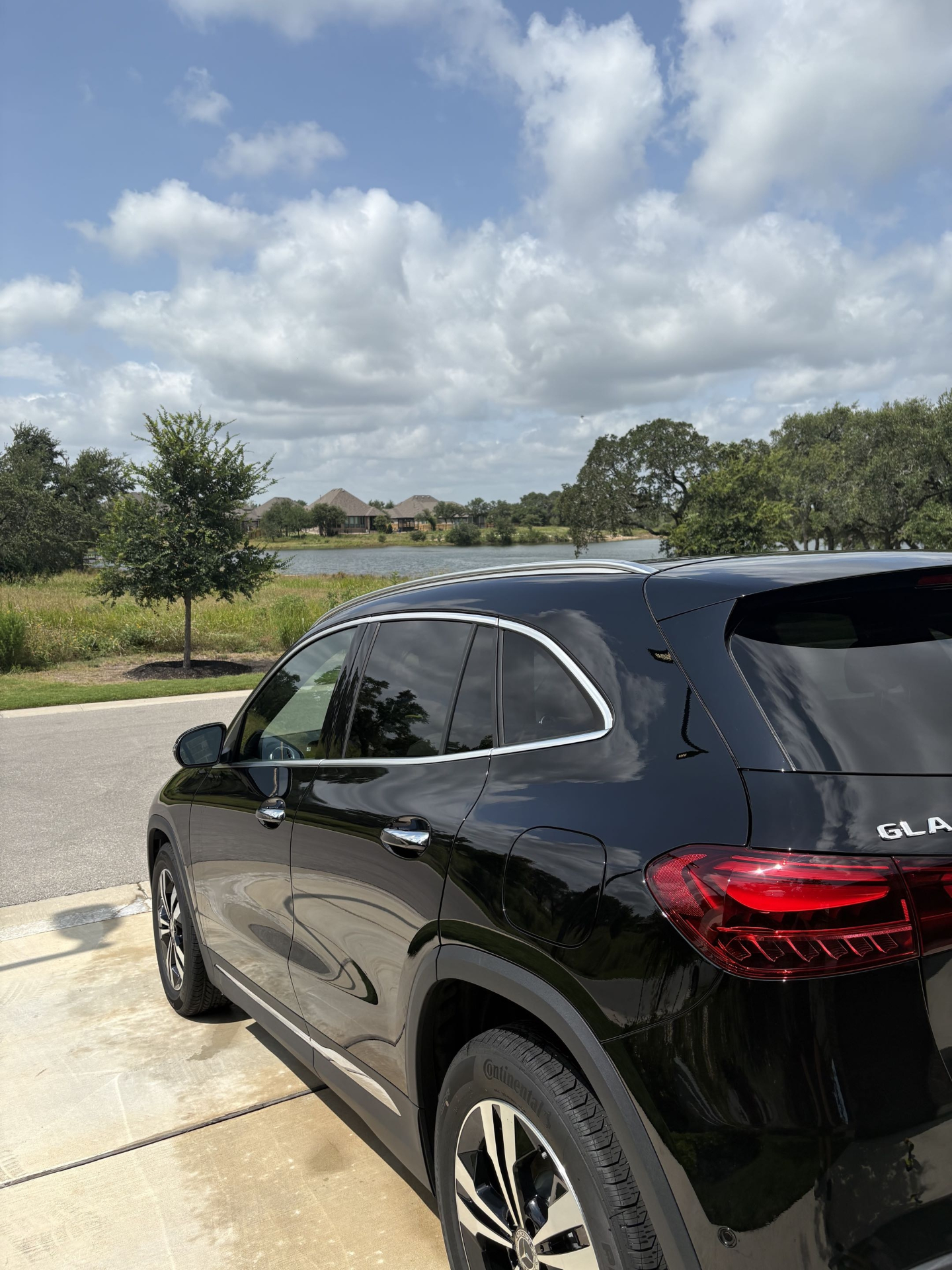 Mercedes GLA exterior detail by the lake